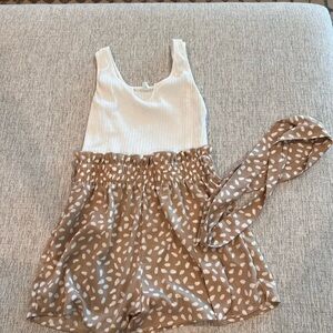 Amazon White and Tan Jumpsuit with Headband